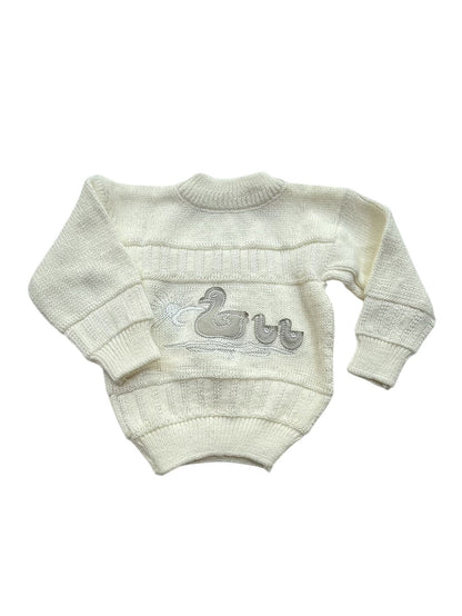 Handmade Duck Knit Baby Sweater 12-18m