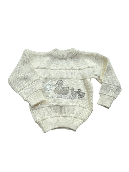 Handmade Duck Knit Baby Sweater 12-18m