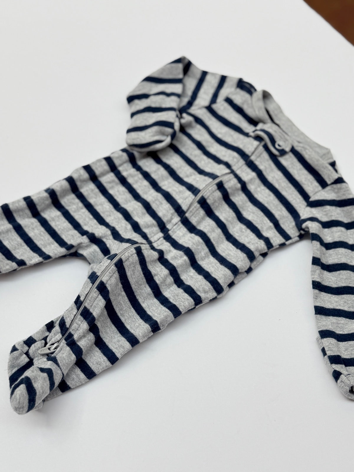 Carter's Gray Navy Stripe Sleeper Newborn