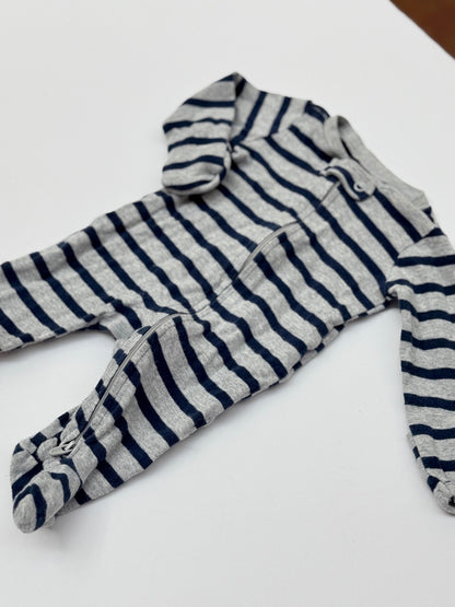 Carter's Gray Navy Stripe Sleeper Newborn