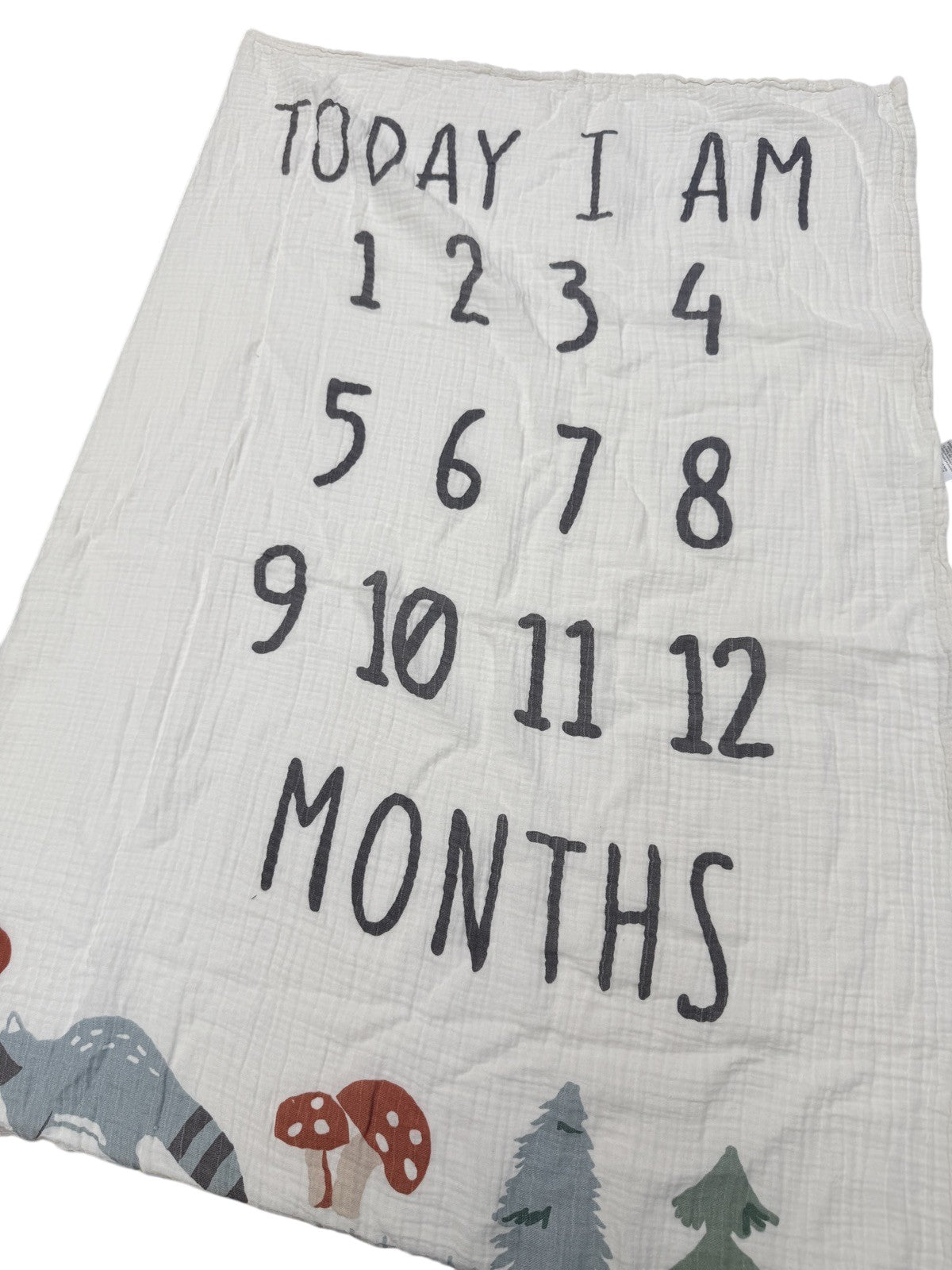 Muslin Monthly Milestone Blanket Woodland Animals