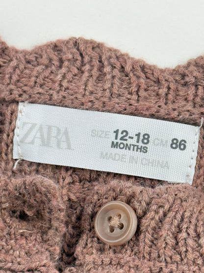Zara Mauve Knit Cardigan 12-18M