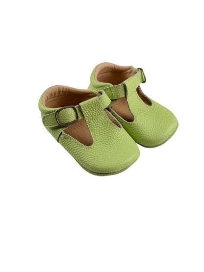 Green Leather T-Strap Baby Shoes 18-24M