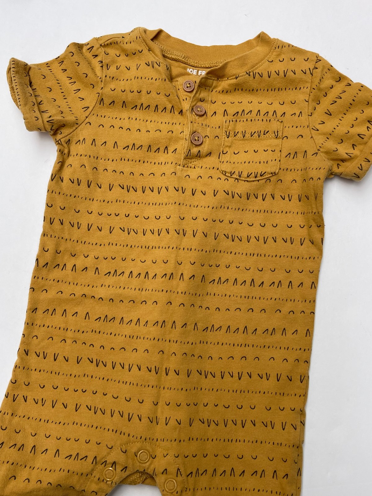 Joe Fresh Mustard Henley Romper 6-12M