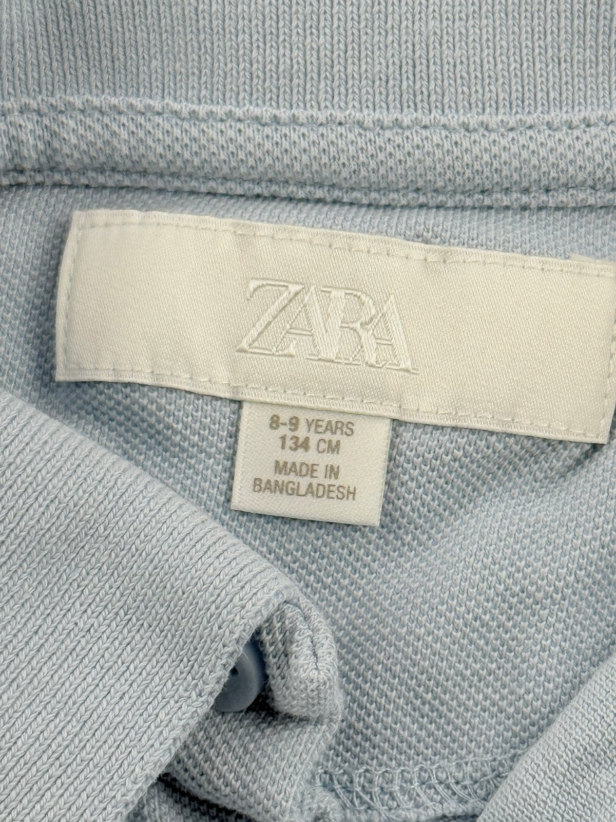 Zara Light Blue Long Sleeve Polo Size 8-9Y
