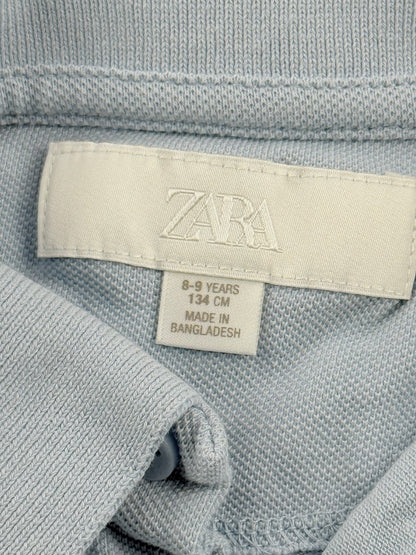 Zara Light Blue Long Sleeve Polo Size 8-9Y