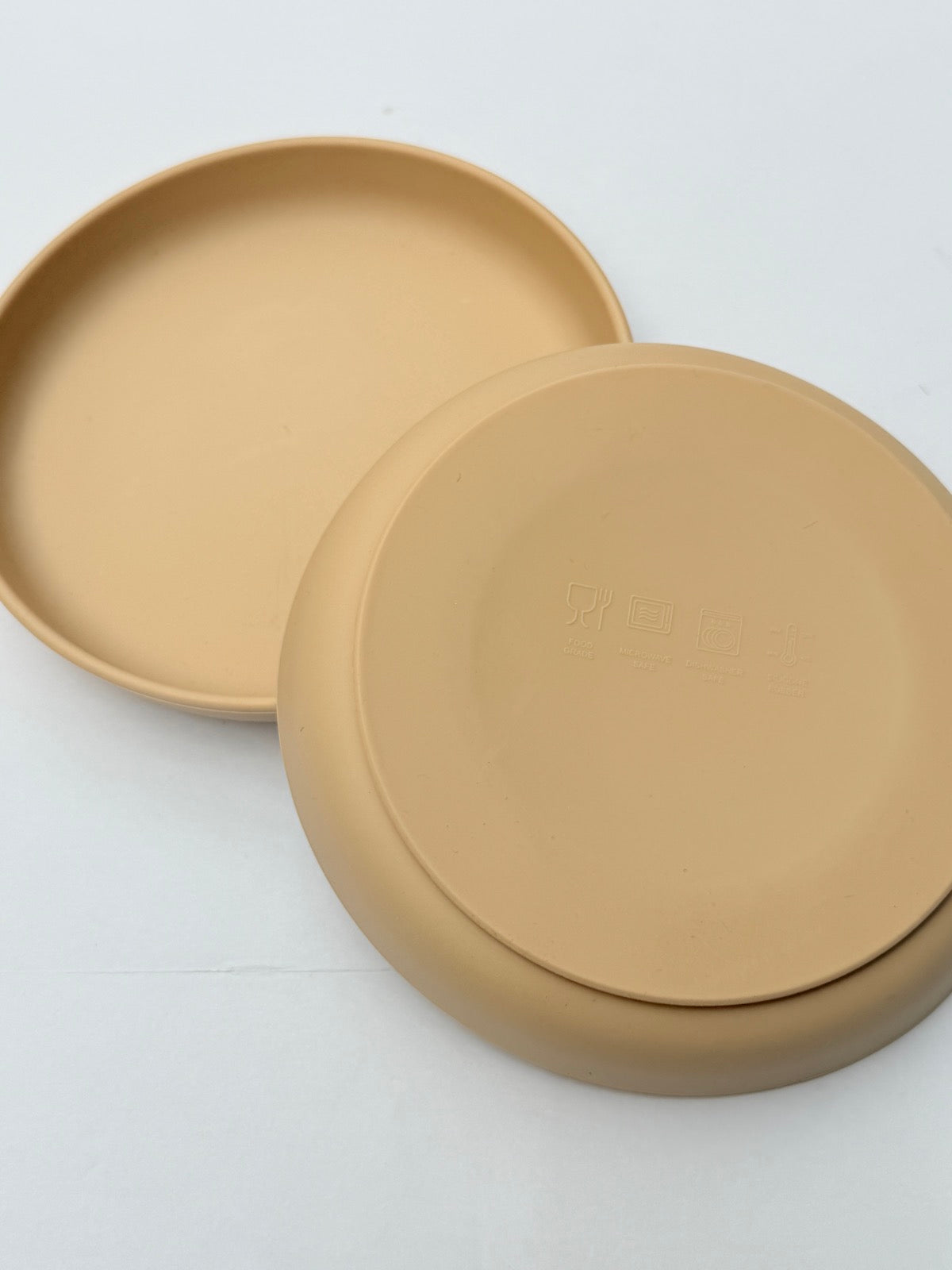 Silicone Baby Plates Set of 2 Tan