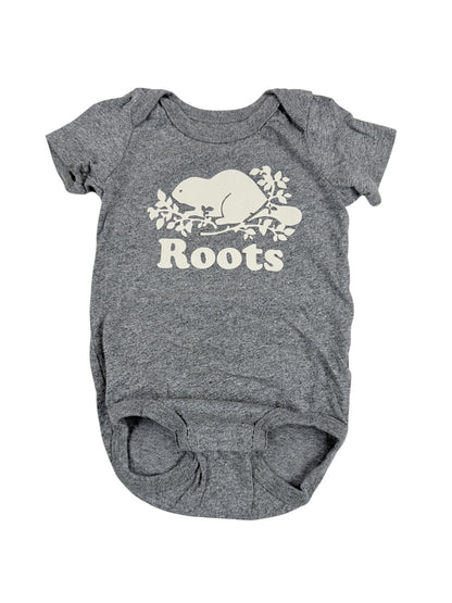 Baby Boots Gray Beaver Logo Bodysuit 6-12M