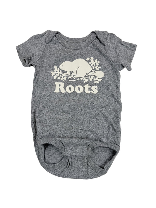 Baby Boots Gray Beaver Logo Bodysuit 6-12M
