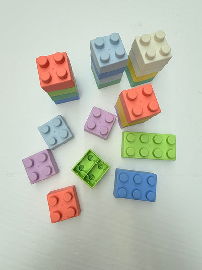 Large Pastel Silicone Building Blocks Set