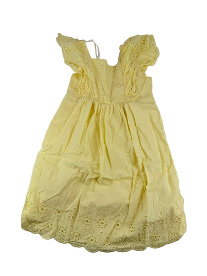 H&M Yellow Eyelet Ruffle Dress Size 7-8Y