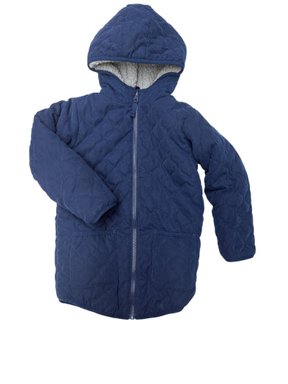 Okie Dokie Navy Quilted Sherpa Jacket 4T