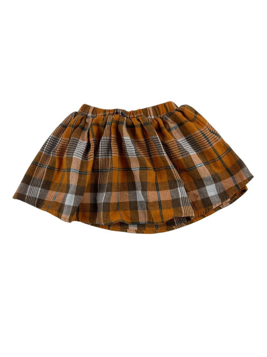 PatPat Orange Plaid Flannel Skirt 3T