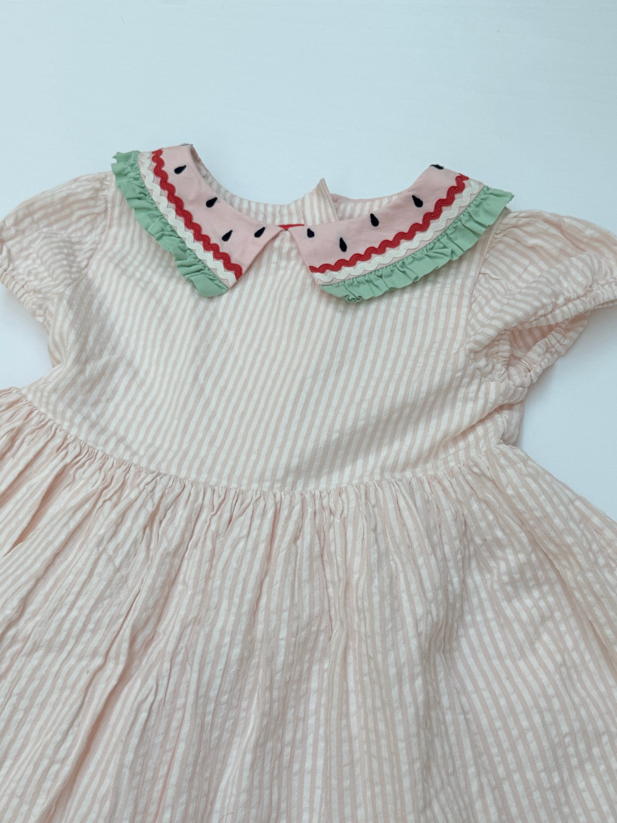 Mini Boden Watermelon Collar Dress Size 5-6Y