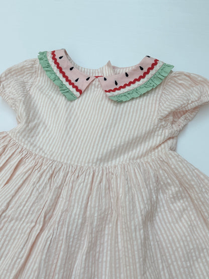 Mini Boden Watermelon Collar Dress Size 5-6Y