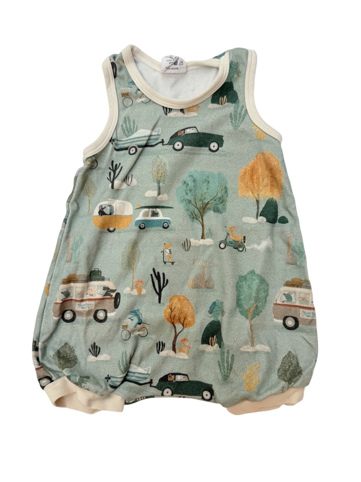 Olive + Me Handmade Adventure Print Romper 6-12M