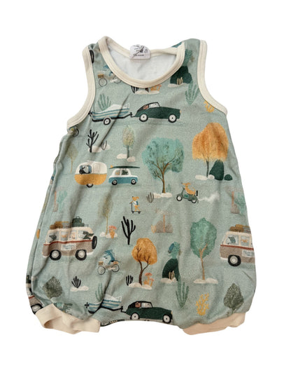 Olive + Me Handmade Adventure Print Romper 6-12M