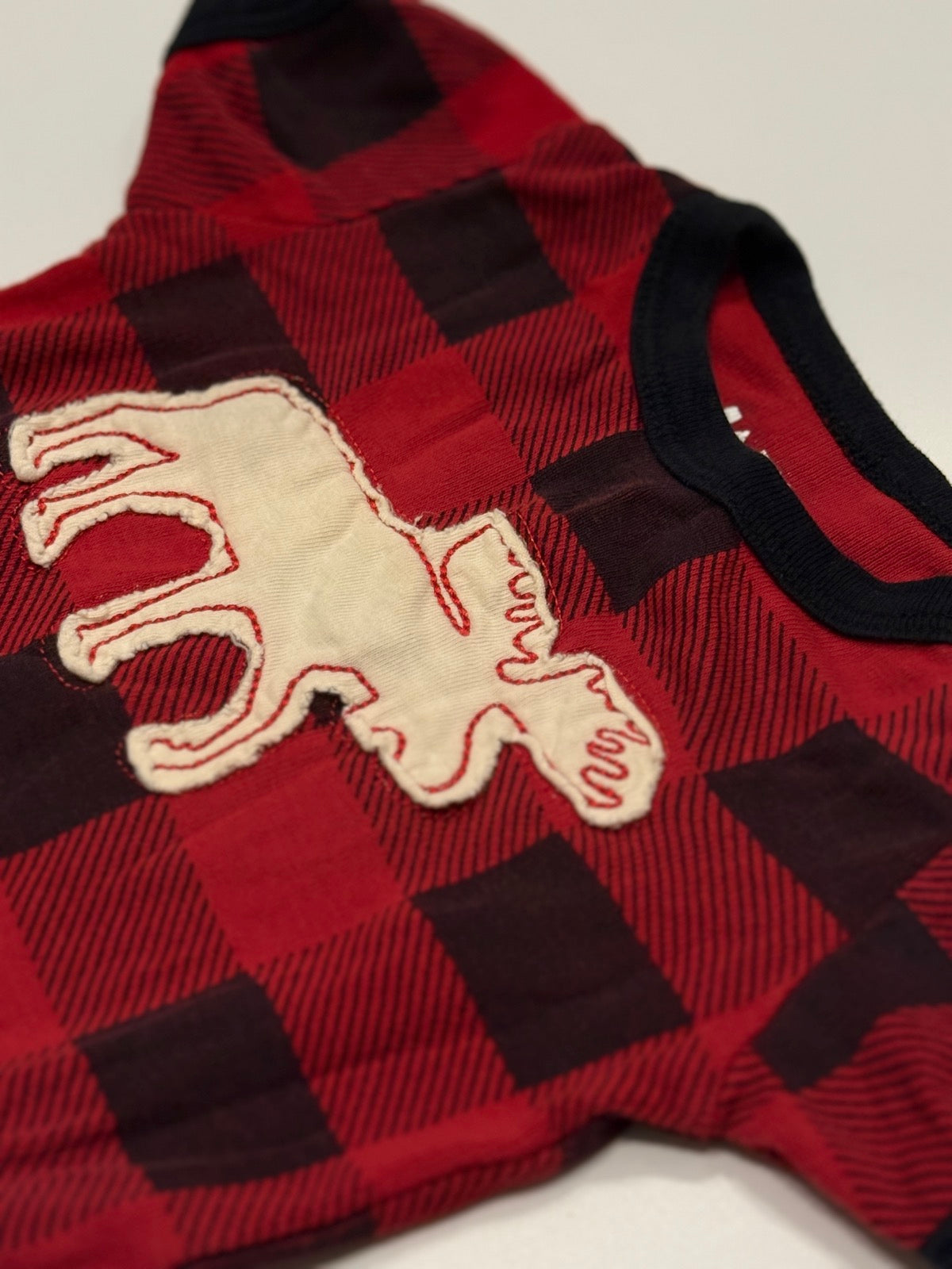 LazyOne Buffalo Plaid Moose Bodysuit 6M