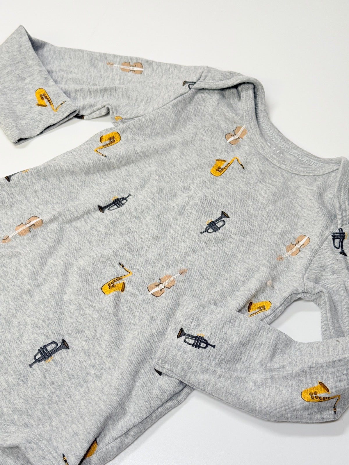 Pekkle Gray Musical Instruments Bodysuit 18M