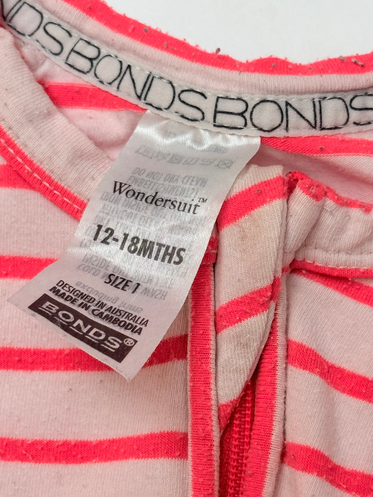 Bonds Wondersuit Striped Sleeper 12-18m
