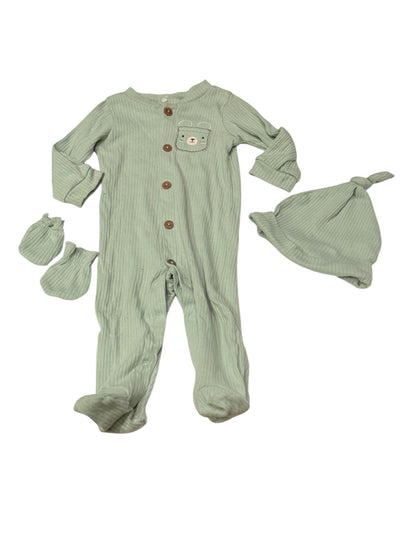 Baby Gear Ribbed Footed Sleeper Set 6-9M