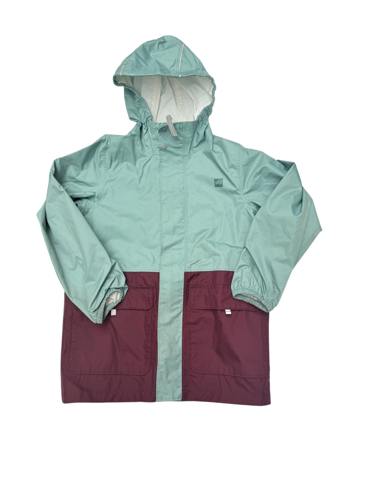 MEC Colorblock Rain Jacket Kids Size 7