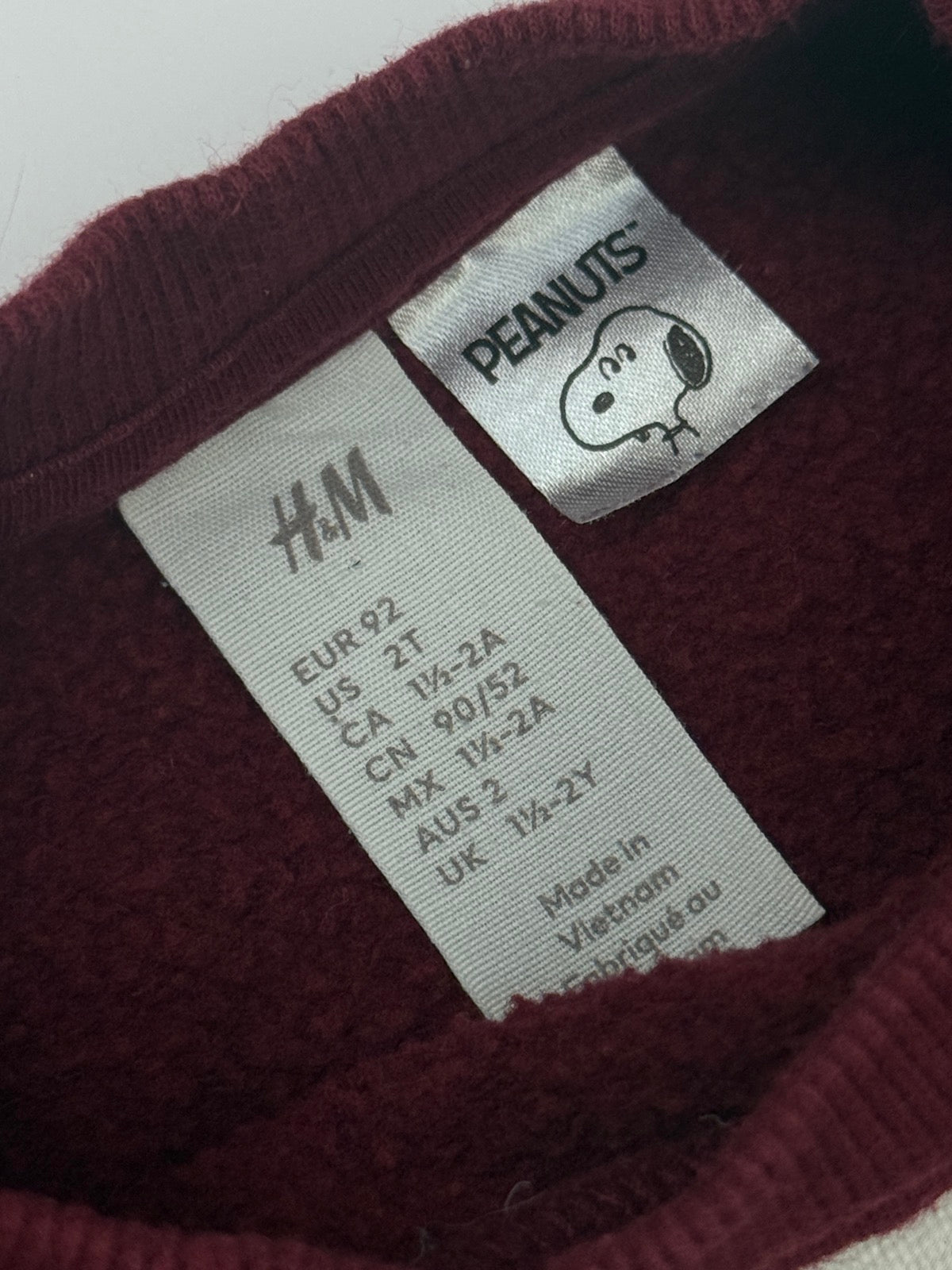 H&M Peanuts Snoopy Sweatshirt Set 2T