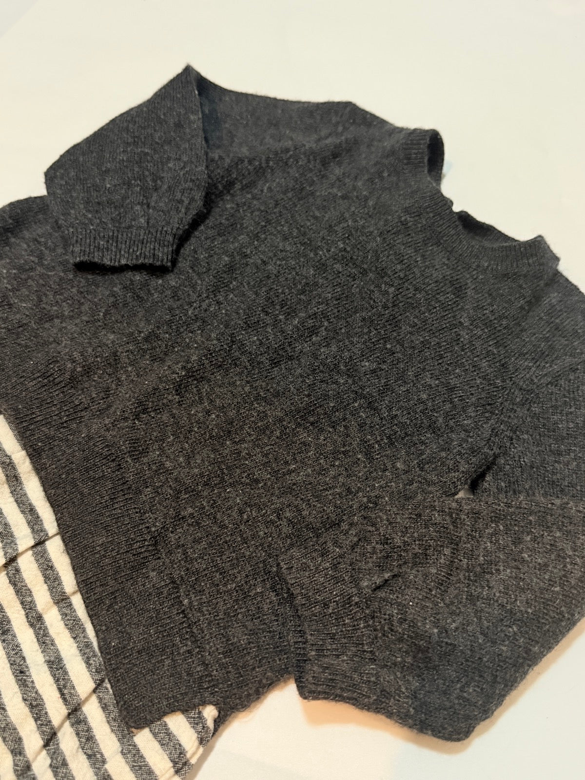 Zara Knitwear Gray Striped Sweater Dress 12-18m