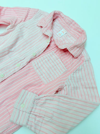 Joe Fresh Pink Stripe Button Shirt Size 4