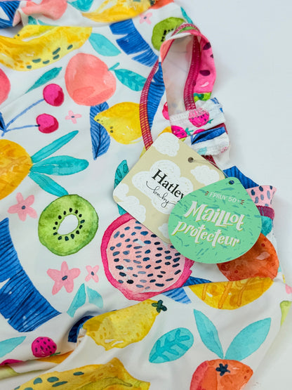 New with Tags Hatley Summer Fruit Baby Rashguard Swimsuit 6-9m