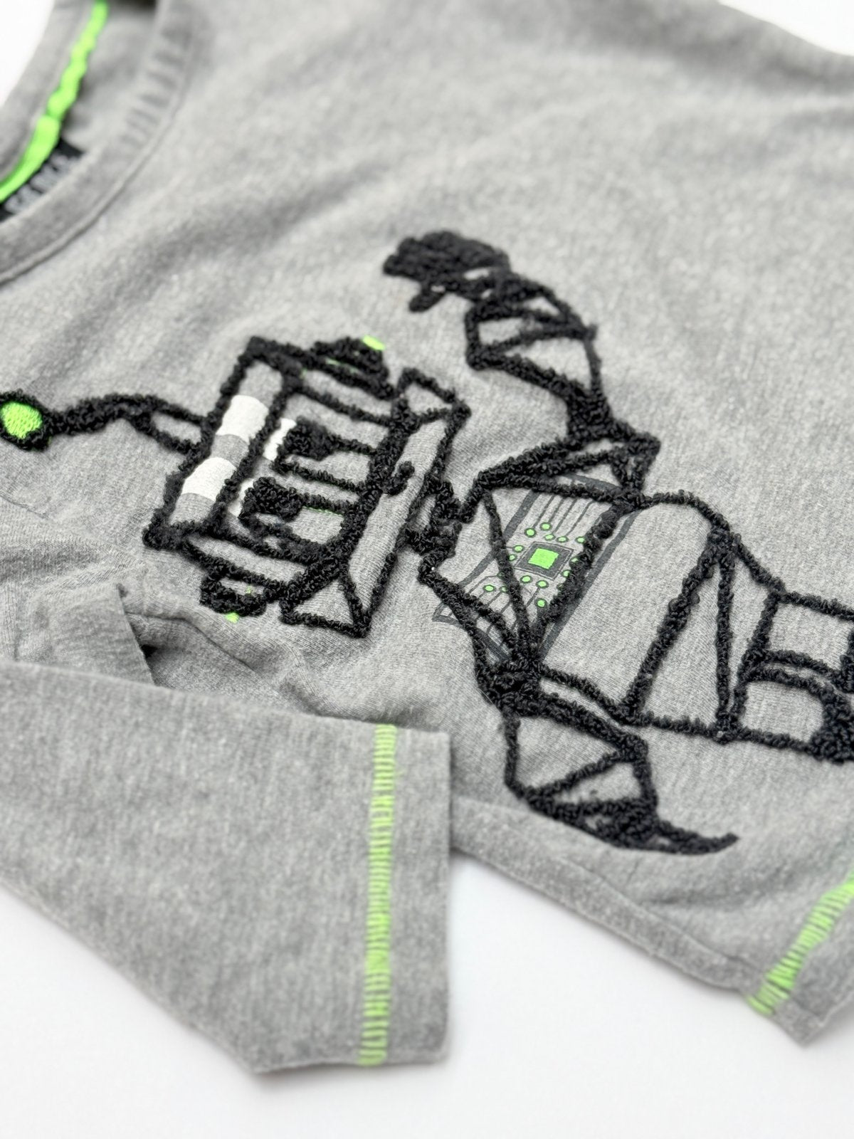 Fierce Frank Gray Robot Long Sleeve T-Shirt 6-9M