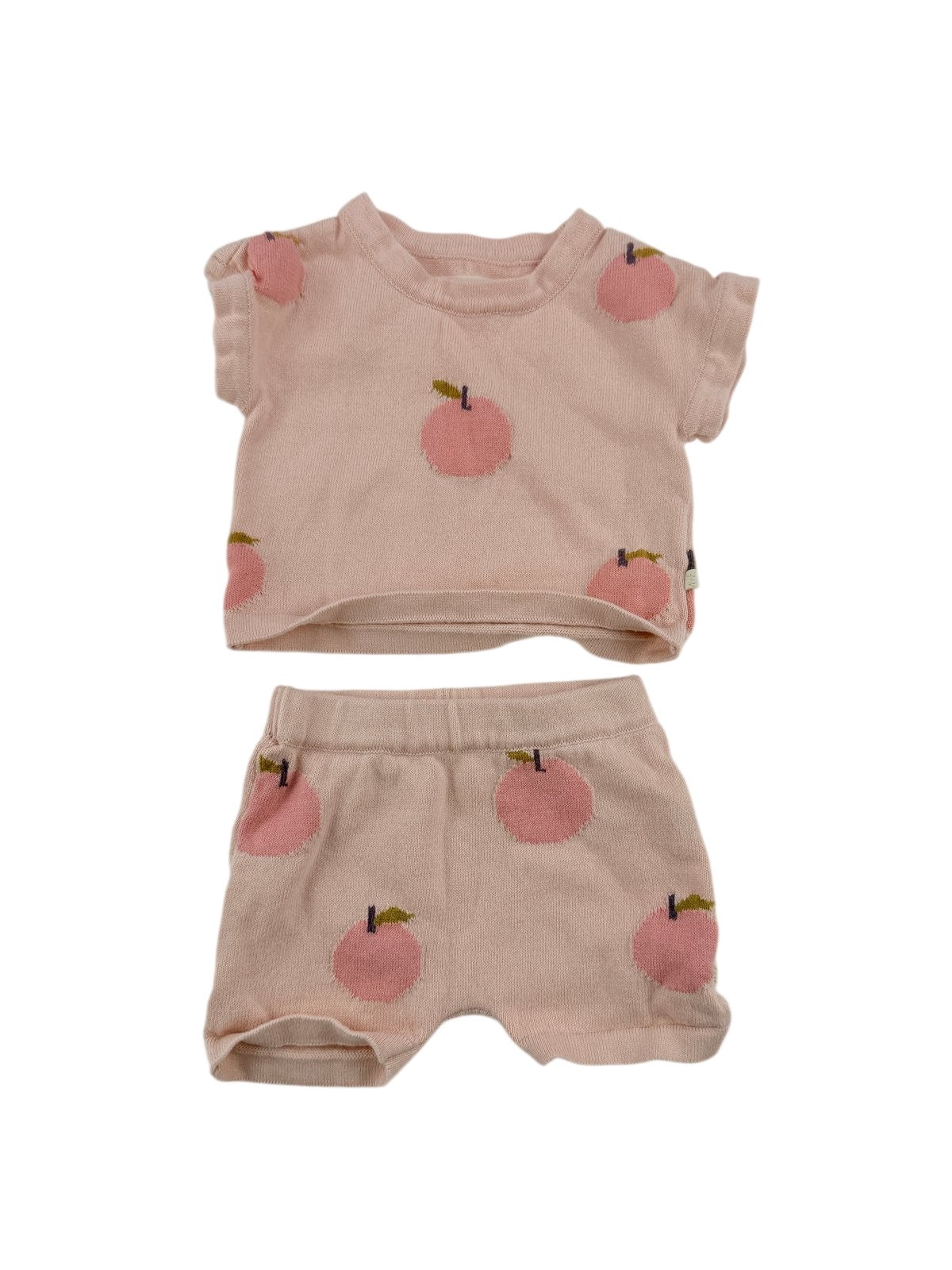 wilson + frenchy Peach Knit Set 0-3M