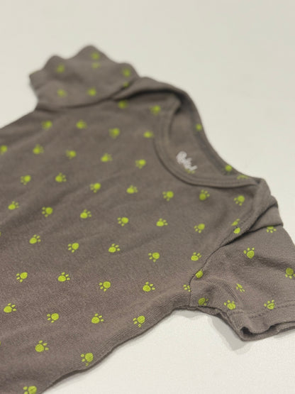 Pekkle Grey Paw Print Bodysuit 3M