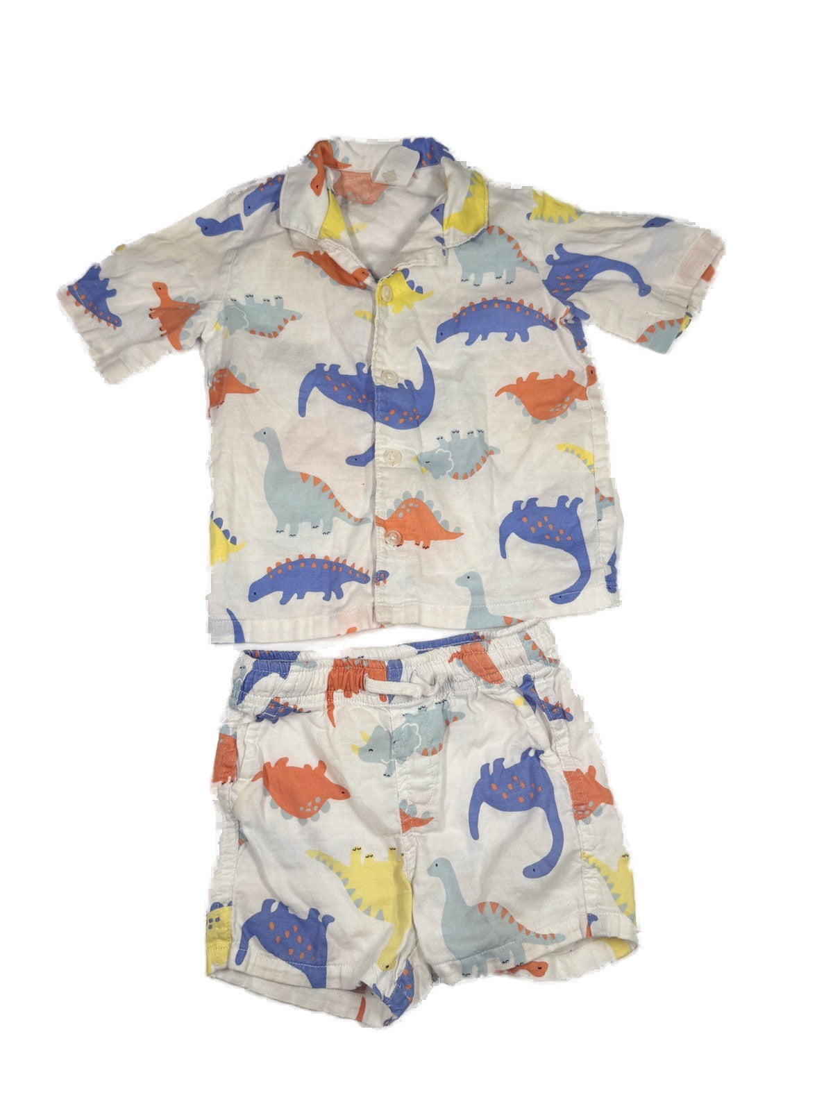 H&M Dinosaur Print Shirt & Shorts Set 18M