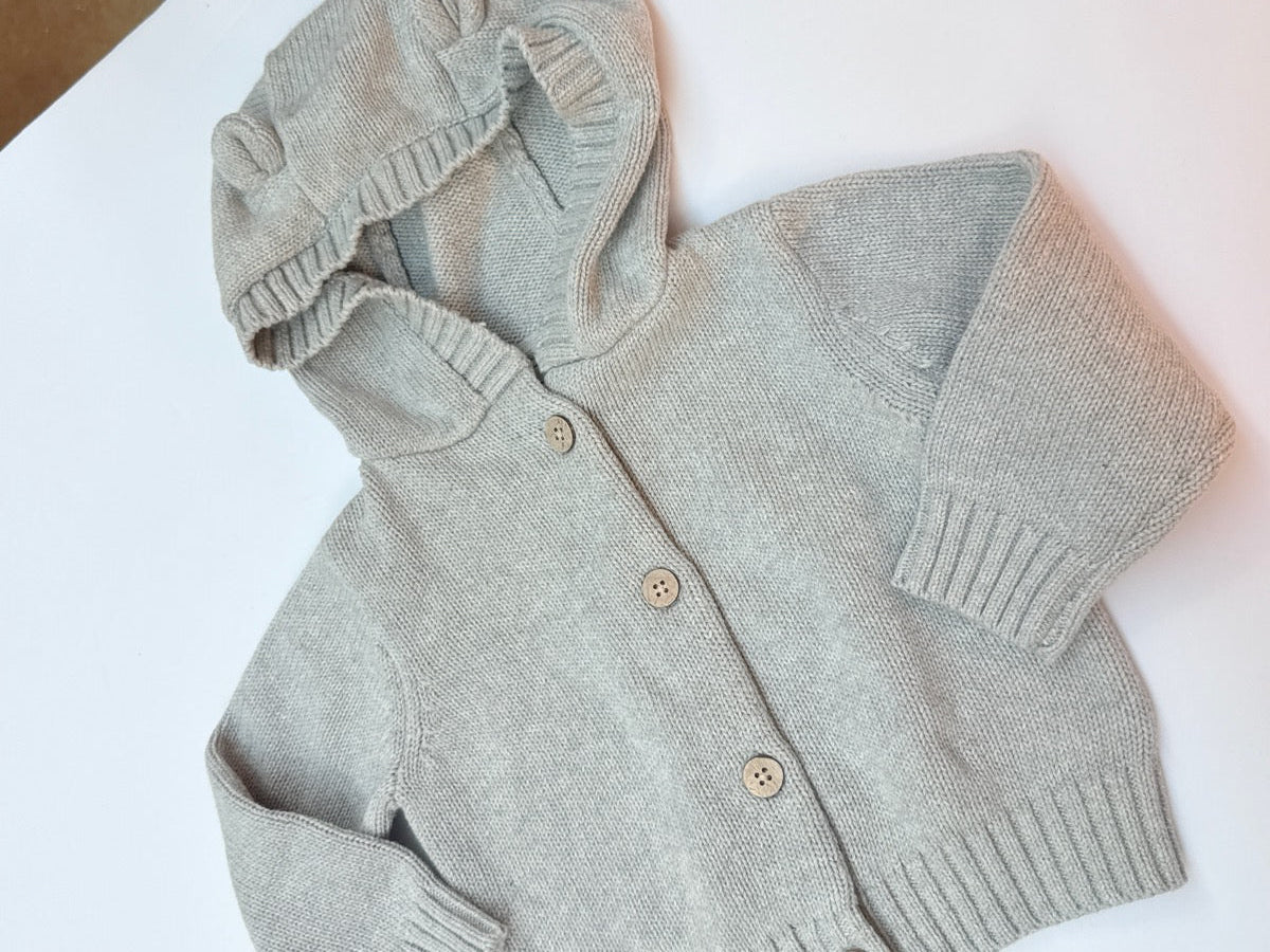 Little Earthling Knit Cardigan Bloomer Set 9-12M