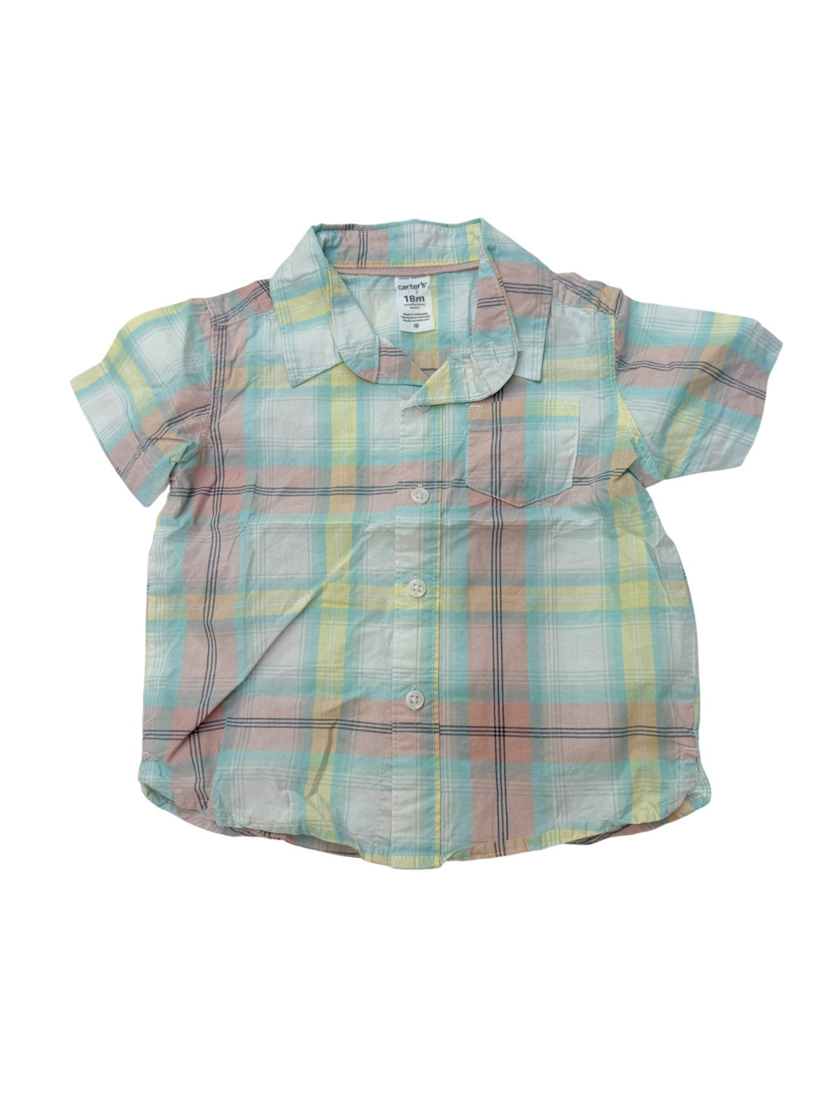 Carter's Pastel Plaid Button-Up Shirt 18M