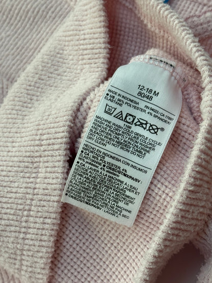 Old Navy Pink Waffle Knit Long Sleeve 12-18M