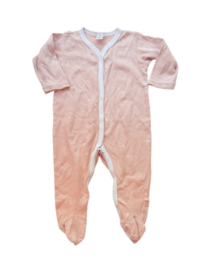 Longcat Pink Floral Footed Sleeper 3-6m