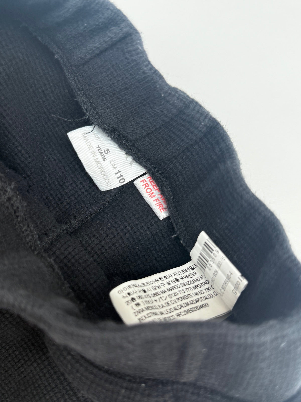 Zara Black Waffle Knit Pants 5Y