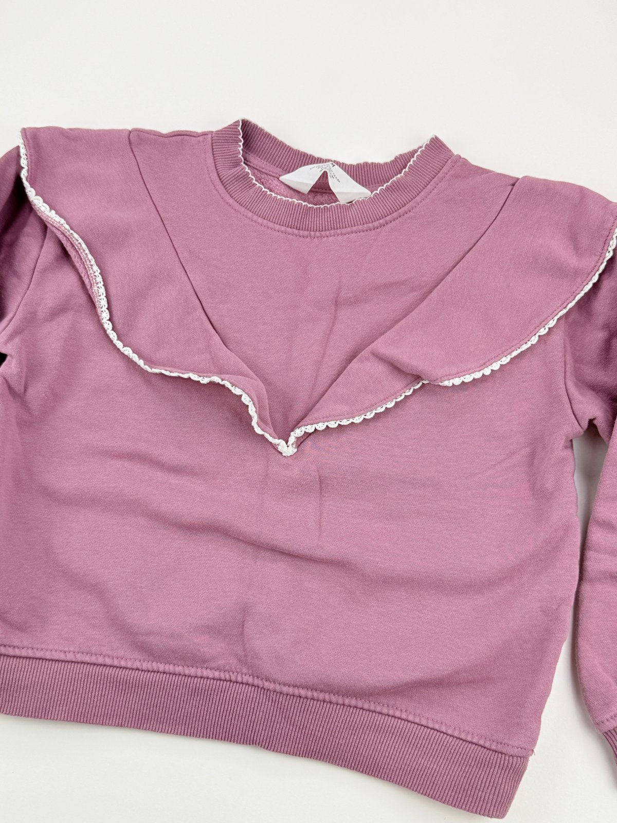 H&M Mauve Ruffle Sweatshirt Size 6-8Y