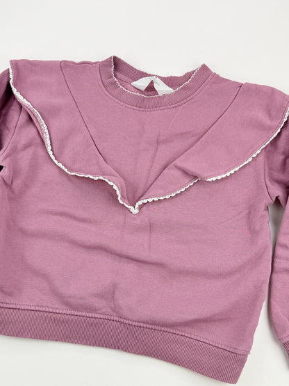 H&M Mauve Ruffle Sweatshirt Size 6-8Y