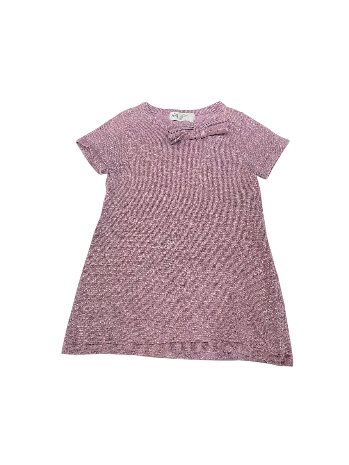 H&M Mauve Glitter Knit Sweater with Bow Size 2T