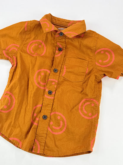 Cat & Jack Smiley Face Button-Up Shirt 2T