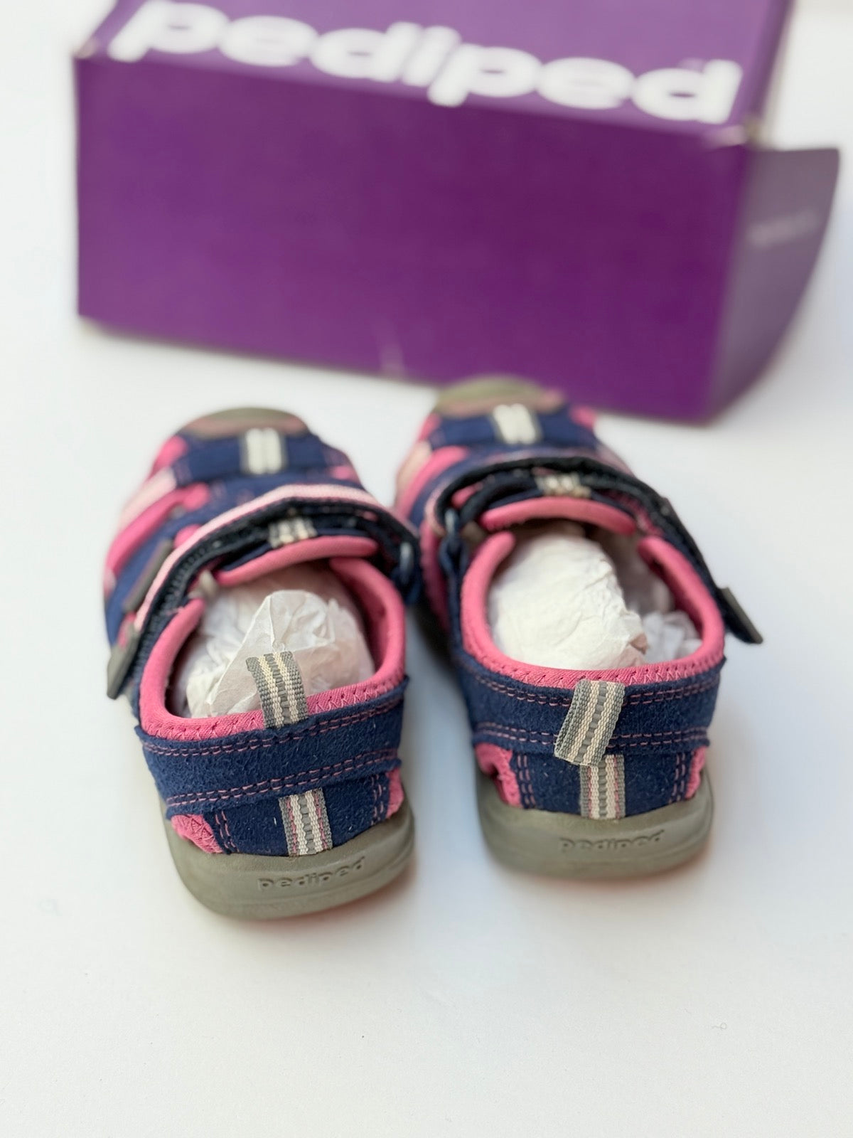 Pediped Sahara Navy Pink Sandals Size 6-6.5