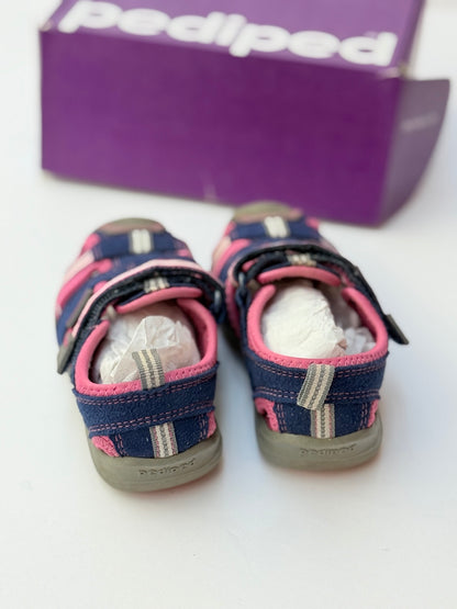 Pediped Sahara Navy Pink Sandals Size 6-6.5