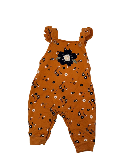 PL Baby Floral Rust Overall Romper 3m