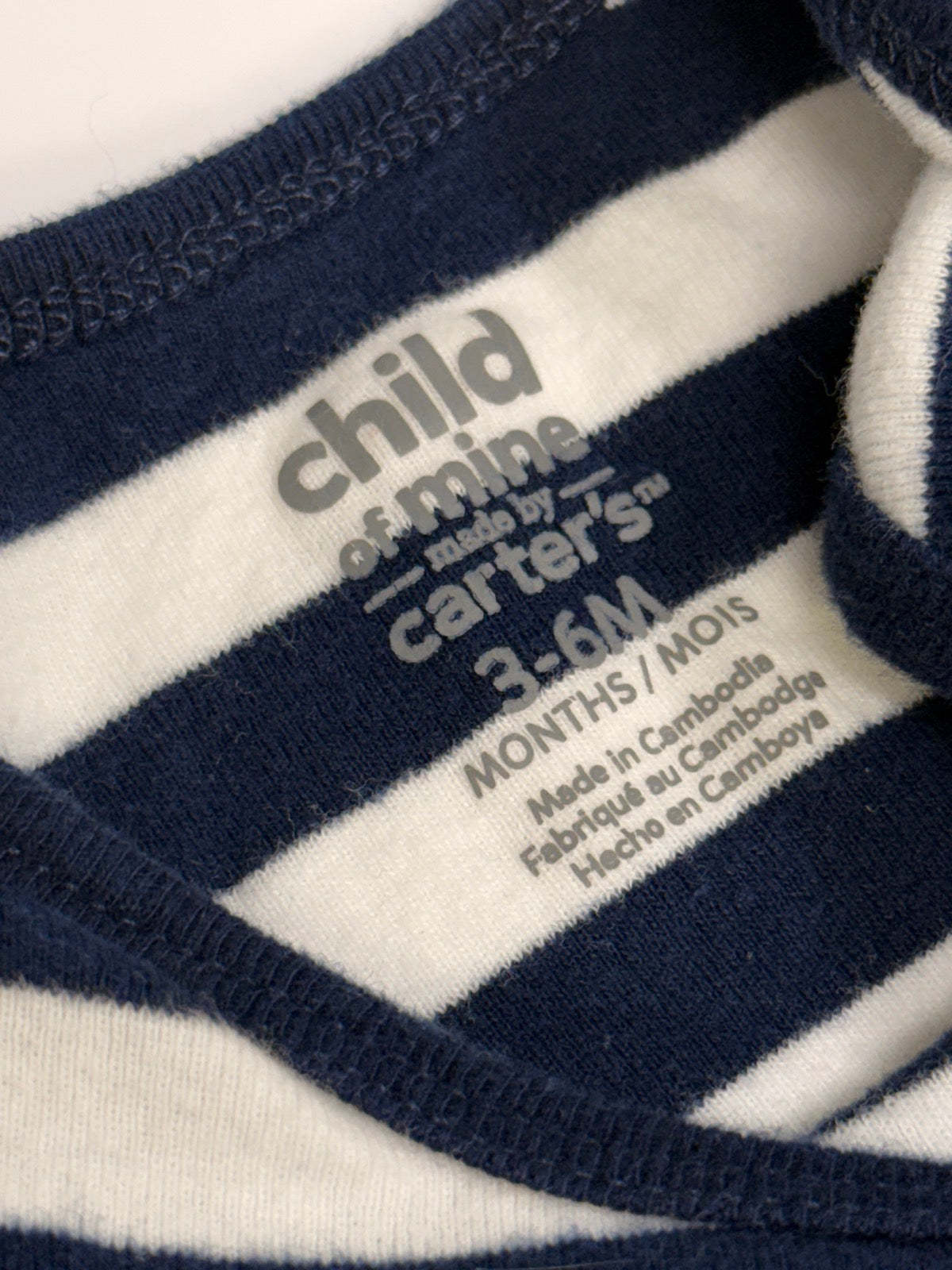 Carter's Navy Striped Bodysuit 3-6M
