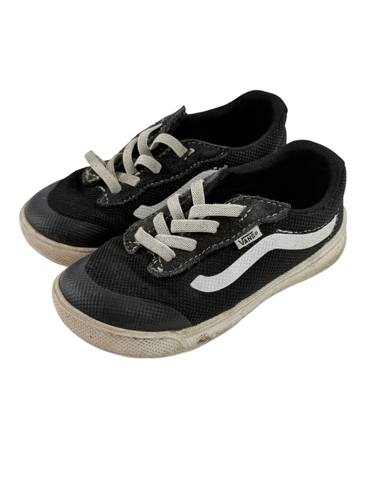 Vans Black Elastic Lace Sneakers Toddler Size 9.5