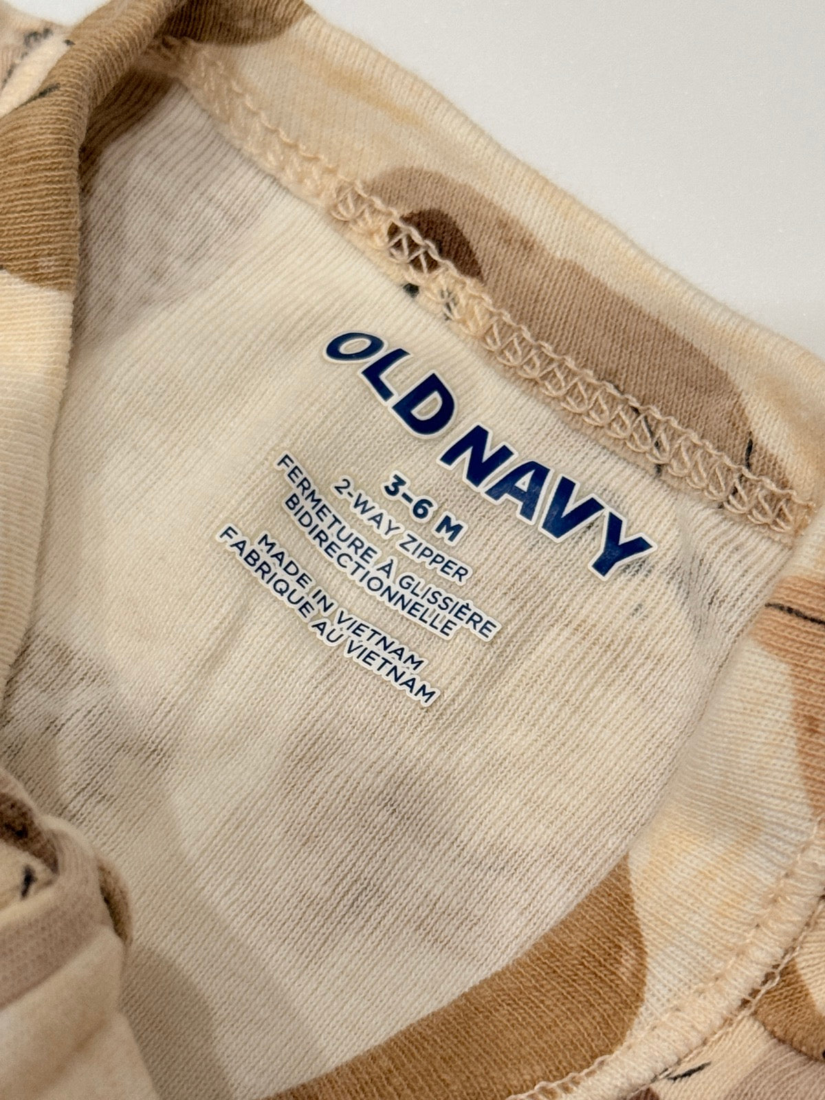 Old Navy Sloth Footed Sleeper 3-6M