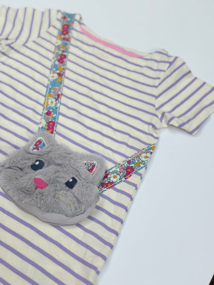 Mini Boden Cat Purse Stripe Dress 5-6Y